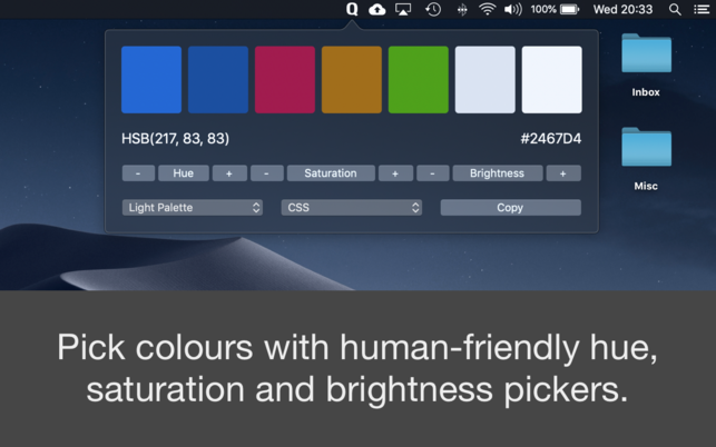 Quick Colour Picker (โปรแกรม Quick Colour Picker เลือกสีทันใจ ผ่านเมนูบาร์ บน Mac) : 