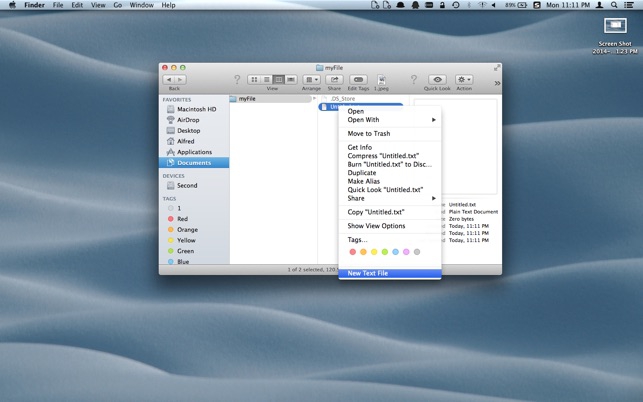 New File Free (โปรแกรม New File Free คลิกขวาสร้าง Text File ใหม่ บน Mac) : 