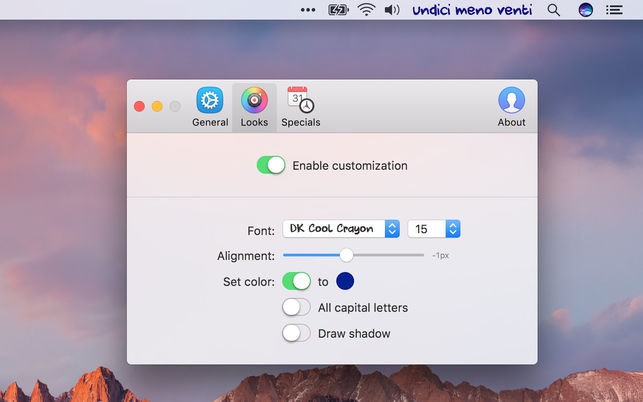FuzzyTime (โปรแกรม FuzzyTime เปลี่ยนนาฬิกาเป็นภาษาคนอ่านได้ บน Mac) : 
