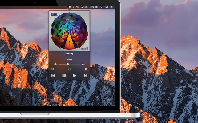 MusicBar (โปรแกรม MusicBar ย่อเครื่องเล่นเพลง Spotify ลงในเมนูบาร์ บน Mac) : 