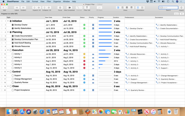 SheetPlanner (โปรแกรม SheetPlanner สร้างแผนตารางชีวิต ข้อมูลประจำวัน บน Mac) : 
