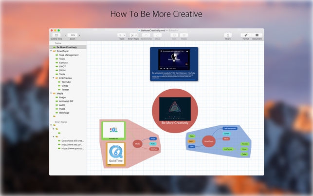 MindPreview Lite (โปรแกรม MindPreview Lite แสดงภาพแผนภูมิความคิด บน Mac) : 