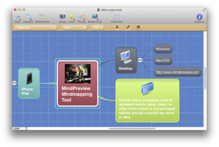 MindPreview Lite (โปรแกรม MindPreview Lite แสดงภาพแผนภูมิความคิด บน Mac) : 