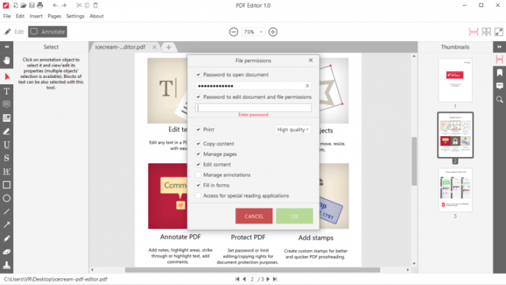 Icecream PDF Editor (โปรแกรมแก้ไขไฟล์ PDF หน้าตาสวยงาม ใช้ง่ายและฟรี) : 