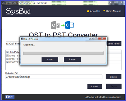 SysBud OST to PST Converter (โปรแกรมแปลงไฟล์อีเมล OST to PST) : 