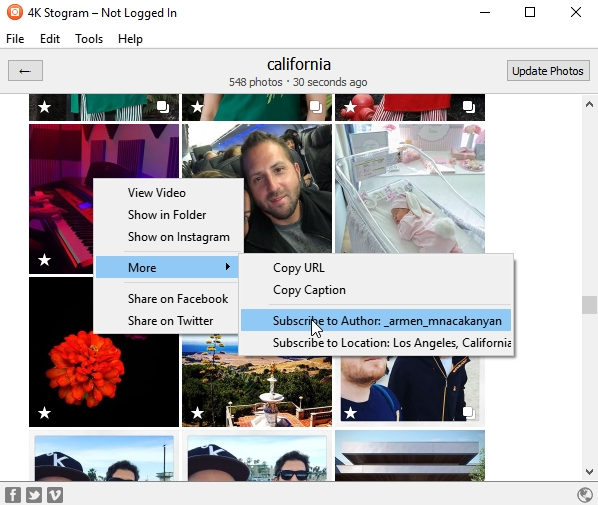 4K Stogram (โปรแกรมช่วยโหลดรูปภาพ วิดีโอ สถานที่ จาก Instagram ฟรี) : 