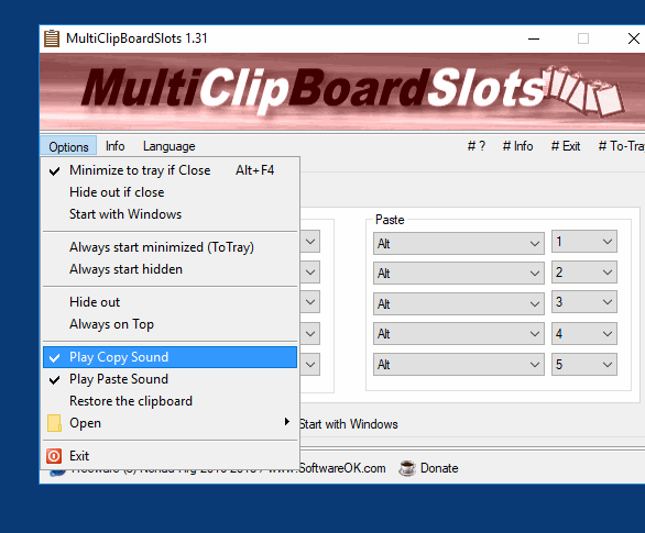 MultiClipBoardSlots (โปรแกรมบันทึกคลิปบอร์ดฟรี ช่วยคัดลอกง่ายขึ้น) : 