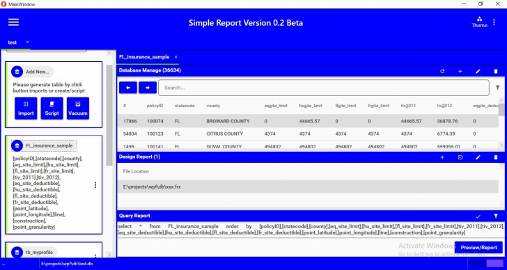 Simple Report (โปรแกรม Simple Report สร้างรายงาน และจัดการข้อมูล จากไฟล์ CSV หรือ Excel) : 