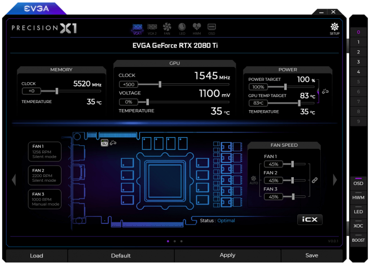EVGA Precision X1 (โปรแกรมปรับแต่งการ์ดจอ จูนการ์ดจอ Nvidia RTX และ GTX จาก EVGA) : 