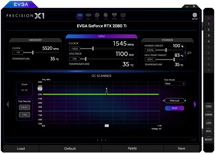 EVGA Precision X1 (โปรแกรมปรับแต่งการ์ดจอ จูนการ์ดจอ Nvidia RTX และ GTX จาก EVGA) : 