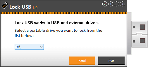 Lock USB (โปรแกรมล็อครหัสผ่าน USB Flash Drive ป้องกันการเข้าถึงข้อมูล) : 