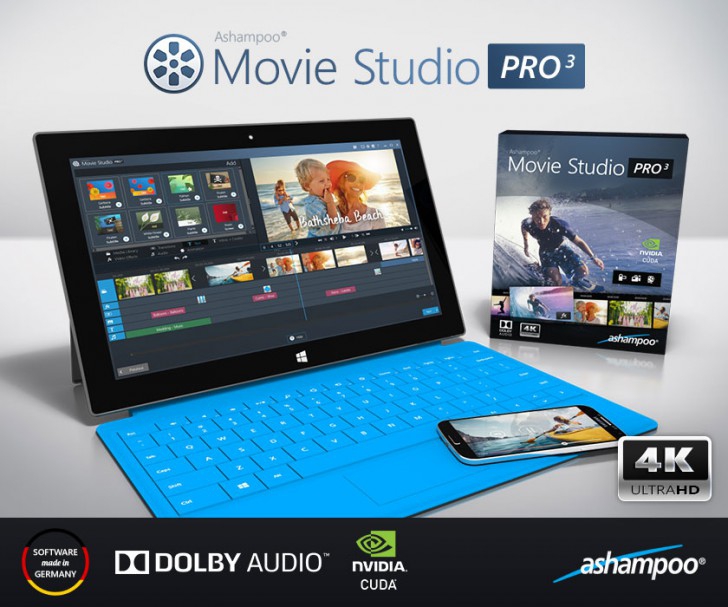 Ashampoo Movie Studio Pro 3 (โปรแกรมตัดต่อวิดีโอ คุณภาพหนังโรง รองรับ 4K) : 