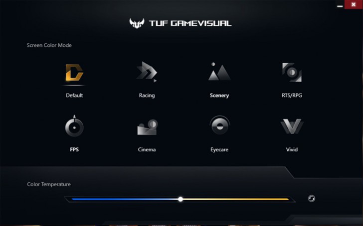 GameVisual (โปรแกรม GameVisual เปลี่ยนสีอุณหภูมิหน้าจอตามสไตล์เกม สำหรับ ASUS) : 