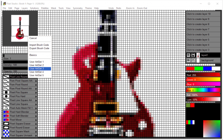 Pixel Studio 3 (โปรแกรม Pixel Studio ออกแบบ วาดภาพศิลปะสไตล์​พิกเซล Pixel Art) : 