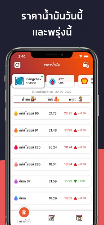 ราคาน้ำมัน - Thai Oil (App เช็คราคาน้ำมัน ติดตามราคาน้ำมันรายวัน) : 