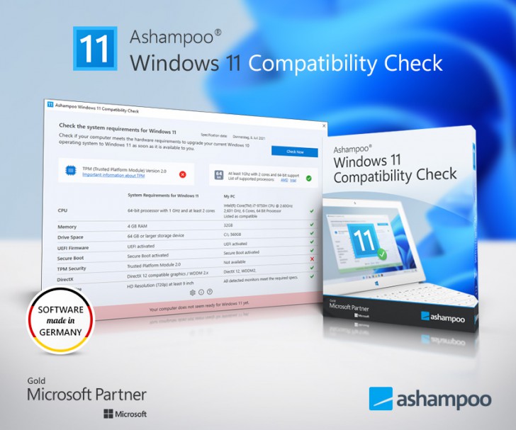 Ashampoo Windows 11 Compatibility Check (โปรแกรมเช็คสเปกเครื่อง PC ที่รองรับ Windows 11) : 