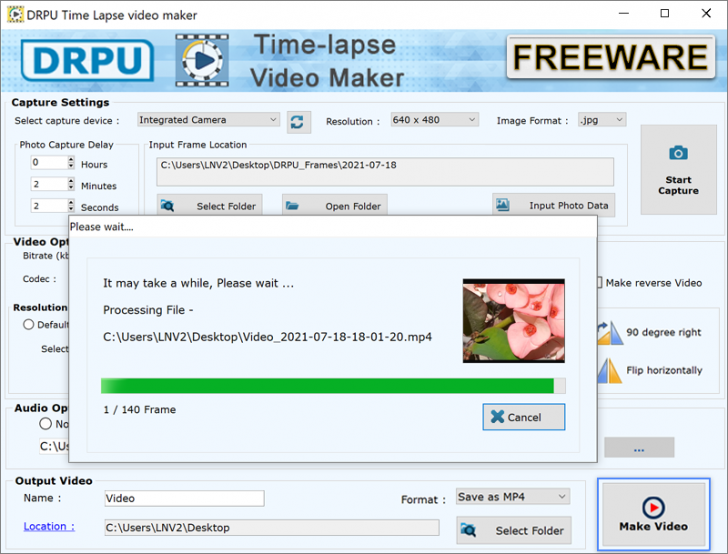 Time Lapse Video Maker (โปรแกรมสร้างวิดีโอ Time Lapse จากกล้อง บนคอมพิวเตอร์) : 