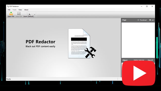 PDF Redactor (โปรแกรมแก้เอกสาร ถมดำข้อมูล และ ภาพที่ละเอียดอ่อนในไฟล์ PDF) : 