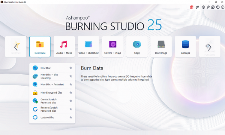 Ashampoo Burning Studio (โปรแกรมไรท์แผ่น CD DVD Blu-ray ครบวงจร) : 