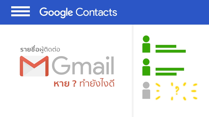 รายชื่อผู้ติดต่อบน Gmail หาย ไม่ต้องตกใจ มาดูวิธีนำรายชื่อกลับมากันเถอะ