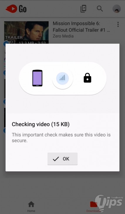 วิธีแชร์คลิปยูทูปที่โหลดเก็บไว้ให้เพื่อนโดยไม่ต้องใช้เน็ต ผ่านแอปฯ YouTube Go (Android)
