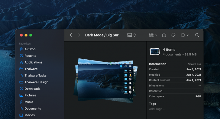 วิธีเปิด Dark Mode หรือ โหมดมืด บน macOS Big Sur