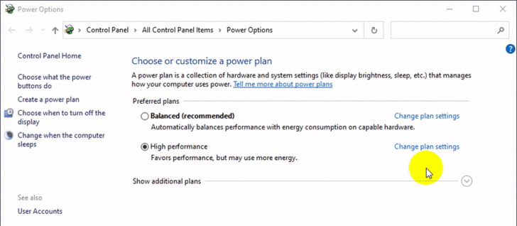 แผนการใช้พลังงานแบบ High Performance และ Ultimate Performance บน Windows 10 หายไป ทำยังไง ?
