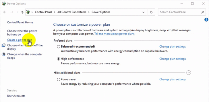 แผนการใช้พลังงานแบบ High Performance และ Ultimate Performance บน Windows 10 หายไป ทำยังไง ?