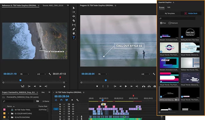 โปรแกรมตัดต่อวิดีโอ Adobe Premiere Pro