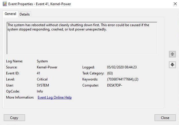 วิธีแก้ปัญหา Kernel-Power Event ID 41 ในระบบปฏิบัติการ Windows 10