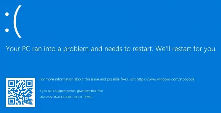 วิธีแก้ปัญหา Inaccessible Boot Device Error ในระบบปฏิบัติการ Windows 10