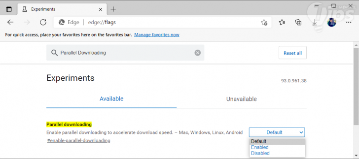 การดาวน์โหลดแบบขนาน (Parallel Downloading) ของเว็บเบราว์เซอร์ Microsoft Edge