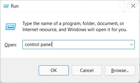 วิธีเข้า Control Panel ผ่านคำสั่ง Run ใน Windows 11