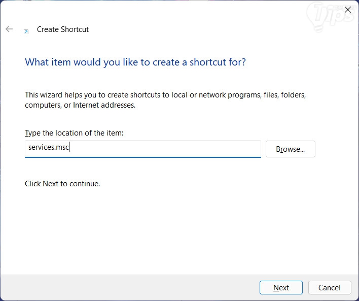วิธีเปิด Windows Service ผ่านเข้าผ่านชอร์ตคัต (Shortcut)