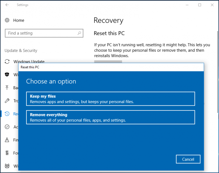วิธี Reset ระบบ Windows 10