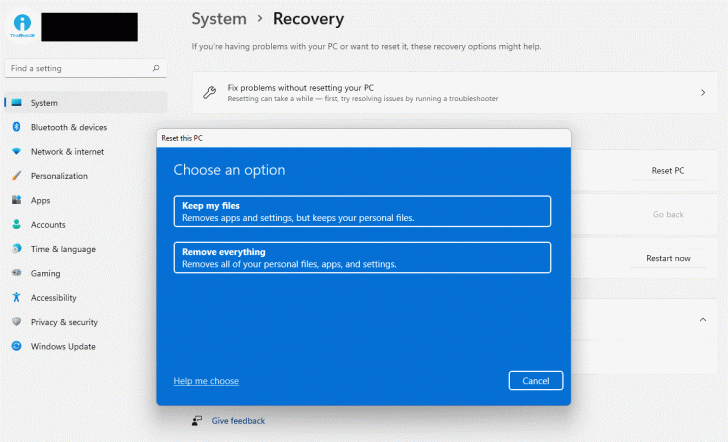 วิธี Reset ระบบ Windows 11