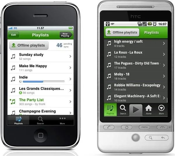 แอปพลิเคชัน Spotify เวอร์ชันแรก ที่ลงบน iOS และ Android