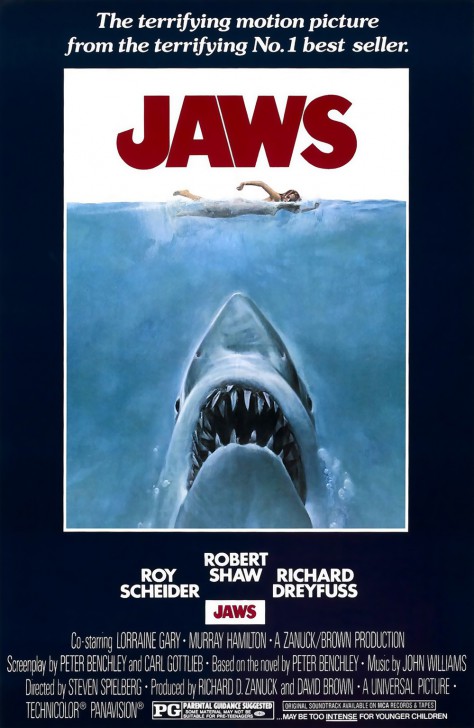 โปสเตอร์หนัง ภาพยนตร์ Jaws ค.ศ. 1975 (พ.ศ. 2518)