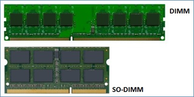 เปรียบเทียบขนาดของ RAM ระหว่าง DIMM กับ SO-DIMM