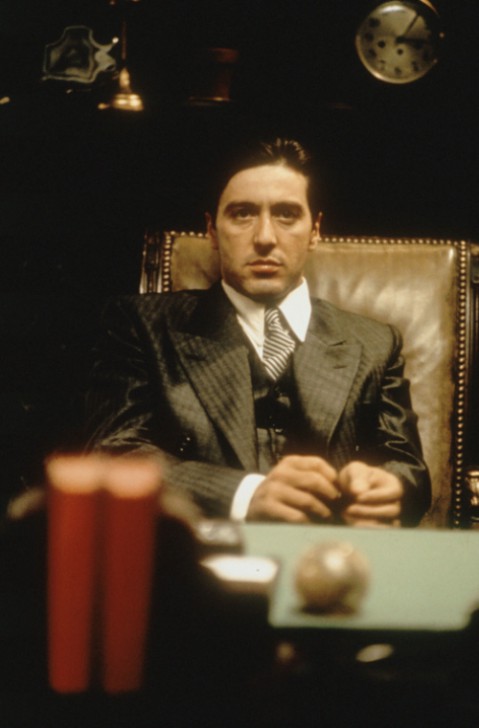 Al Pacino ในบท Michael Corleone จากหนัง ภาพยนตร์ The Godfather ค.ศ. 1972 (พ.ศ. 2515)