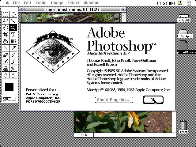 โปรแกรม Adobe Photoshop 1.0
