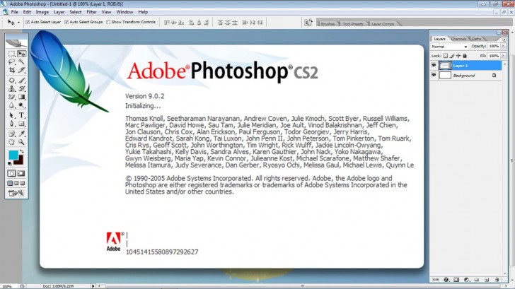 โปรแกรม Adobe Photoshop CS2 หรือ Photoshop 9