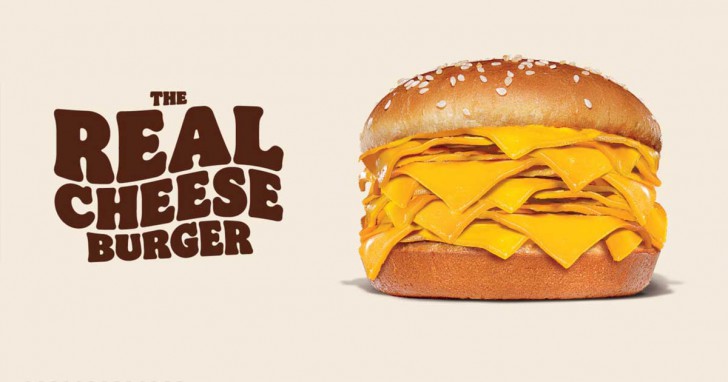 แคมเปญ The Real Chesse Burger เบอร์เกอร์ชีส 20 แผ่น จาก Burger King